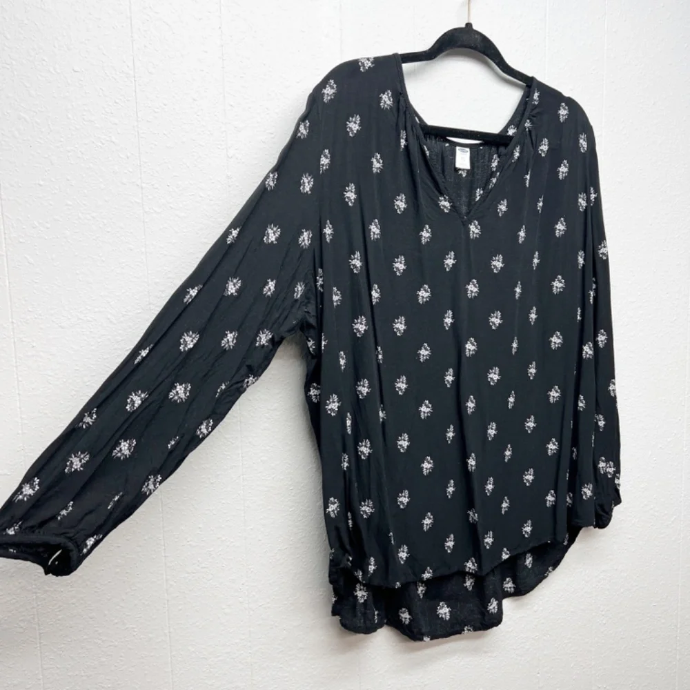 Old Navy Floral Puff Sleeve Top Womens XXL Lightweight Bohemian Contemporary